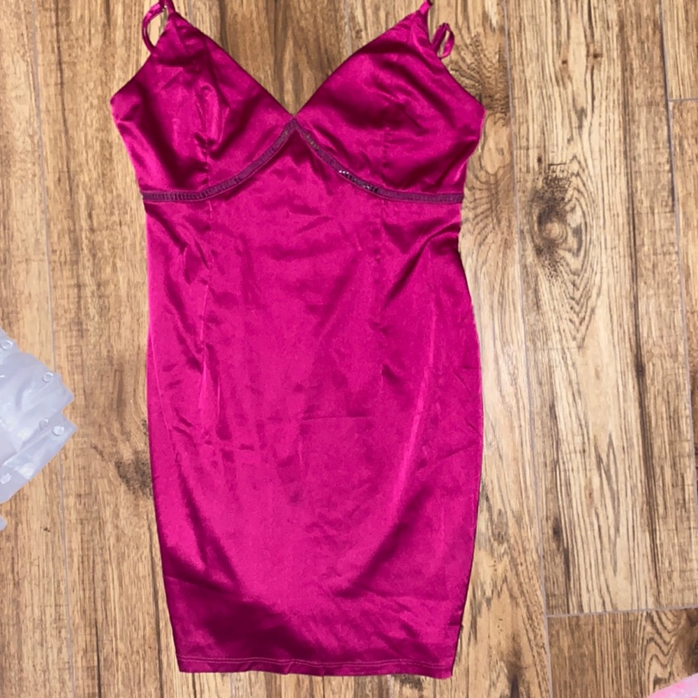 Blue Blush Satin Dress